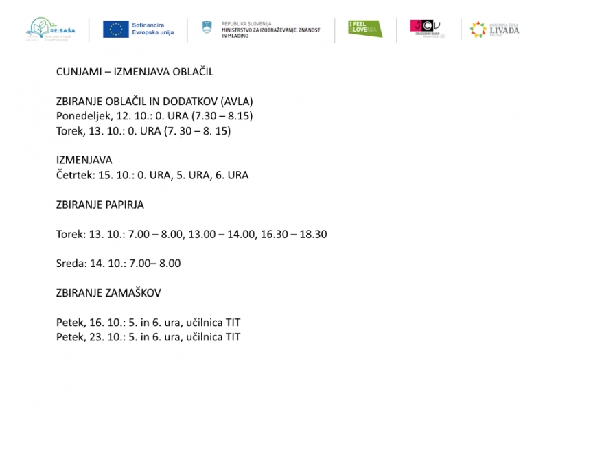 Vabilo na oktobrske akcije