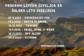 Plan pohodov - Lepi čeveljc
